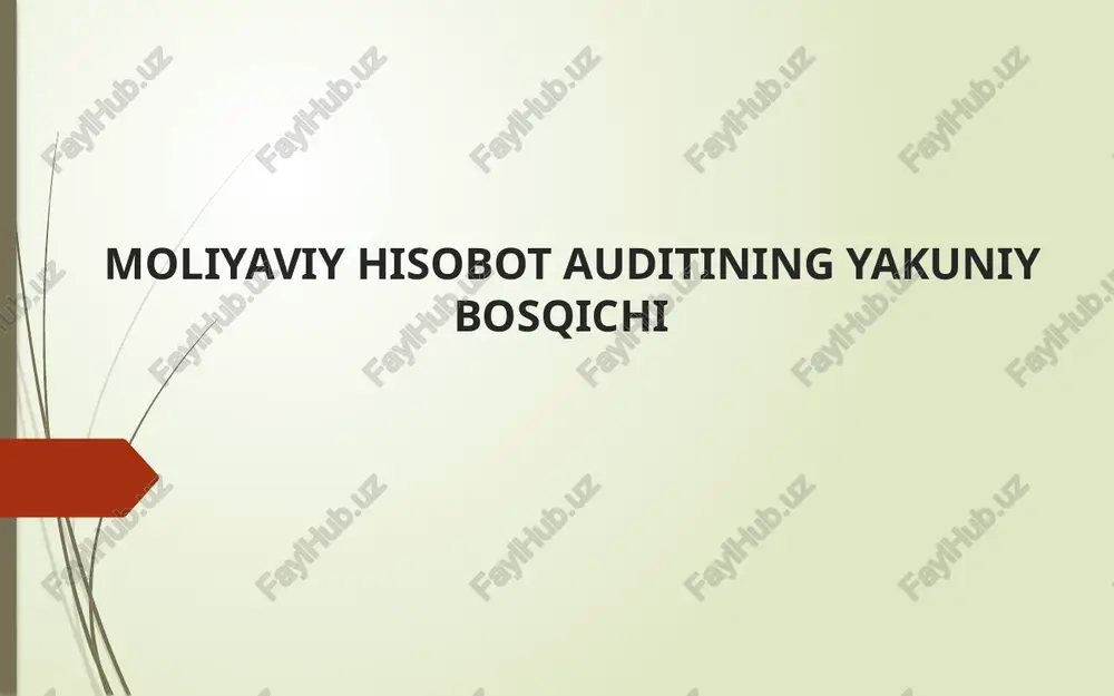 moliyaviy hisobot auditining yakuniy bosqichi — PPTX