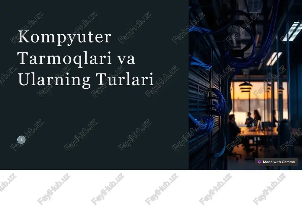 kompyuter tarmoqlari va ularning turlari — PPTX