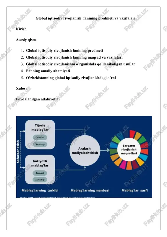 global iqtisodiy rivojlanish — DOCX