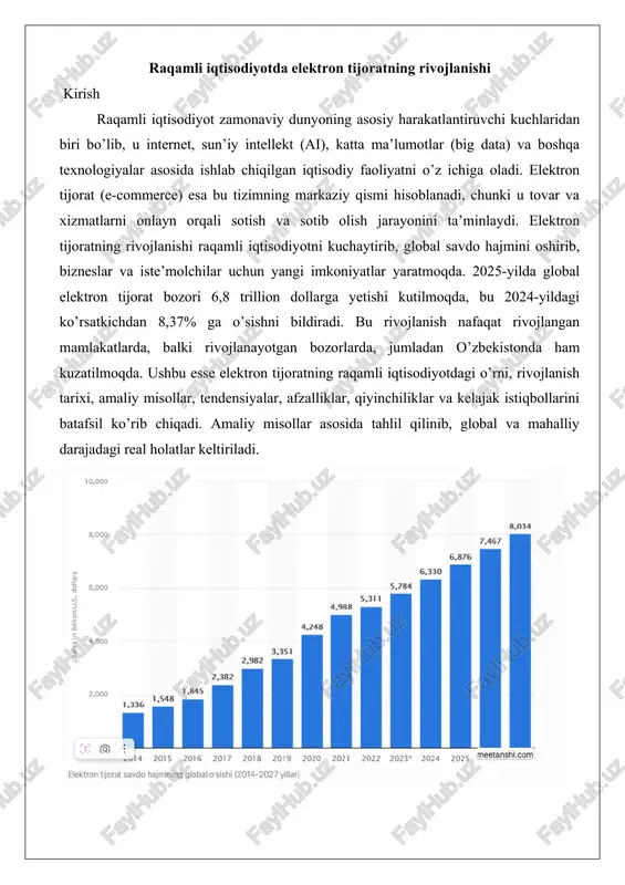 elektron tijoratning rivojlanishi — DOCX