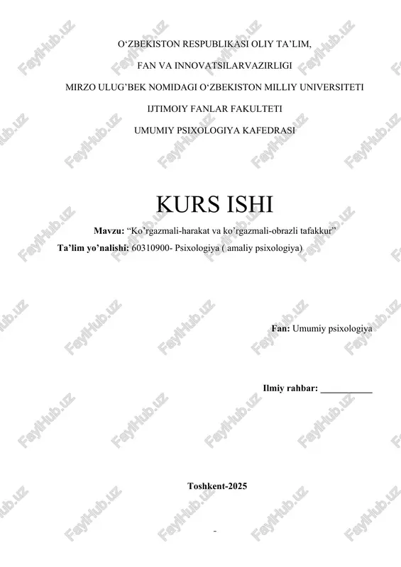 ko’rgazmali-harakat va ko’rgazmali-obrazli tafakkur — DOCX
