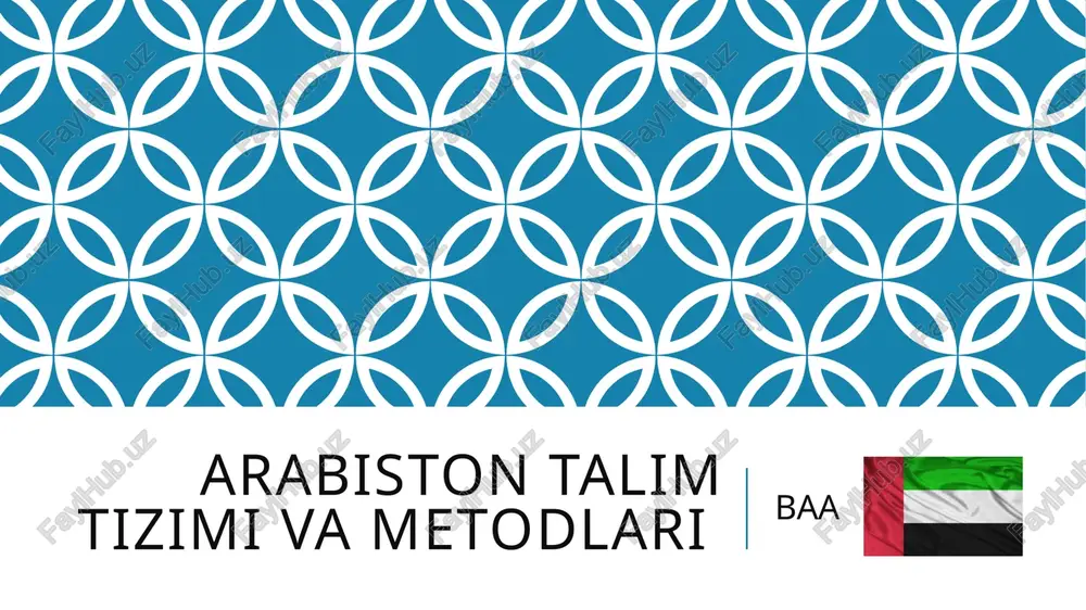 arabiston talim tizimi va metodlari — PPTX