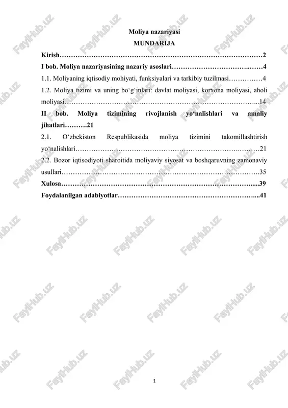 moliya nazariyasi — DOCX
