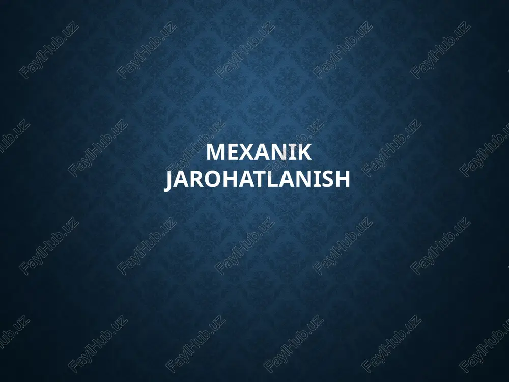 mexanik jarohatlanish — PPTX