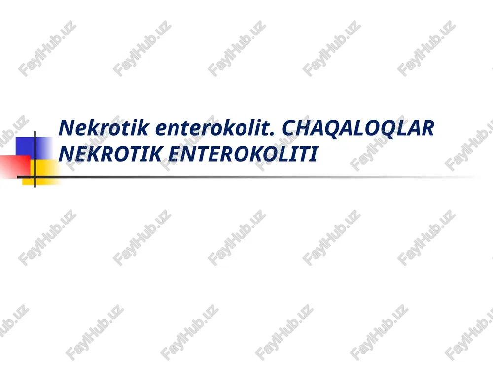 nekrotik enterokolit — PPTX