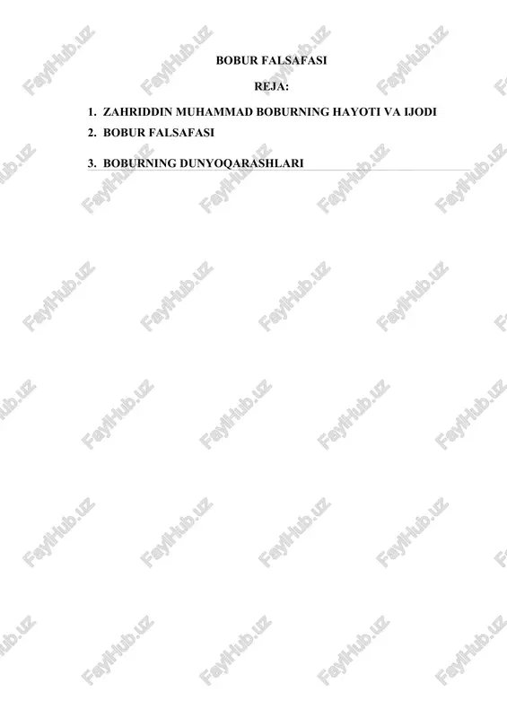 bobur falsafasi — DOCX