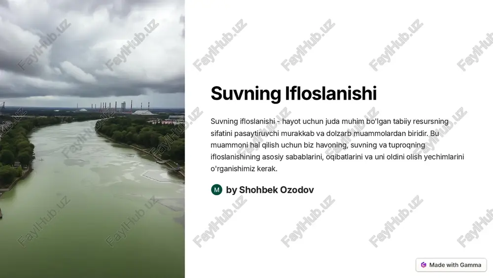 suvning ifloslanishi — PDF