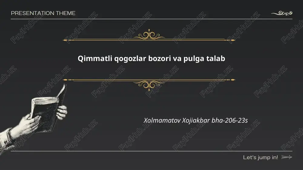 qimmatli qog'ozlar bozori va pulga talab — PPTX
