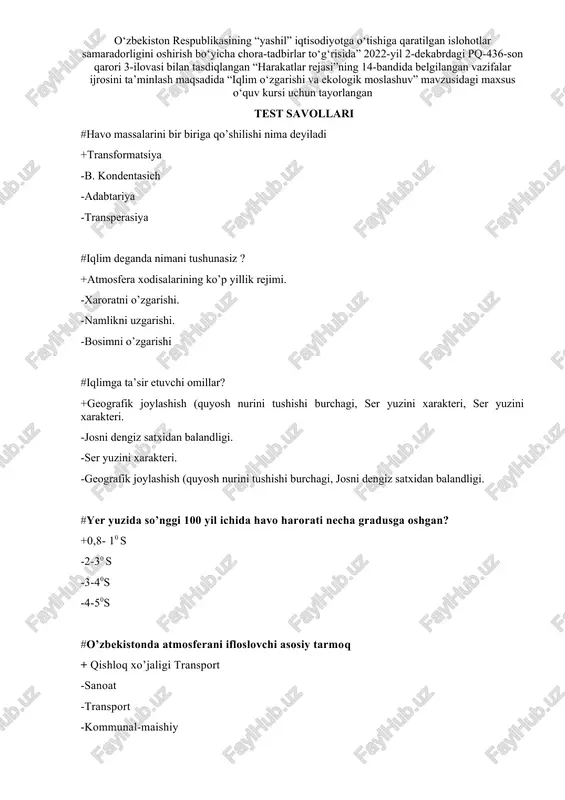 iqlim o‘zgarishi va ekologik moslashuv — DOC