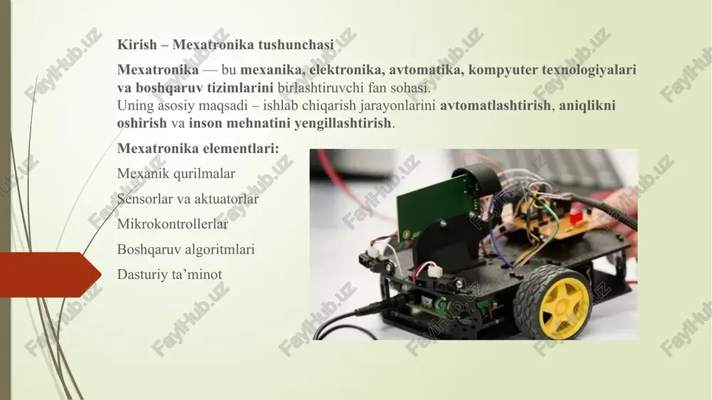 mexatronika tushunchasi — PPTX