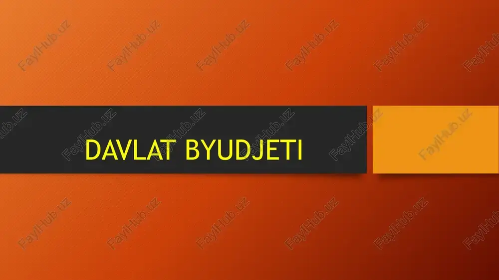 davlat budjeti — PPTX