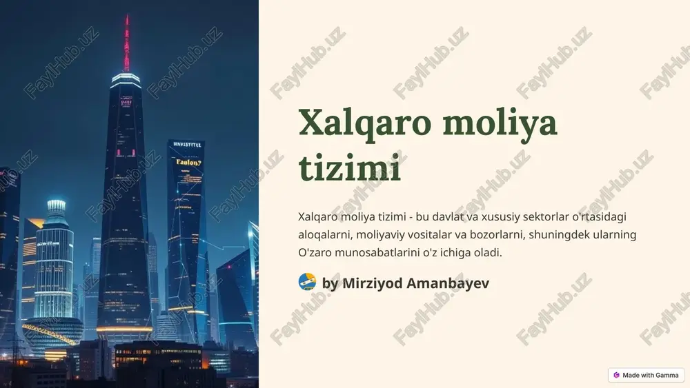 xalqaro moliya tizimi — PPTX