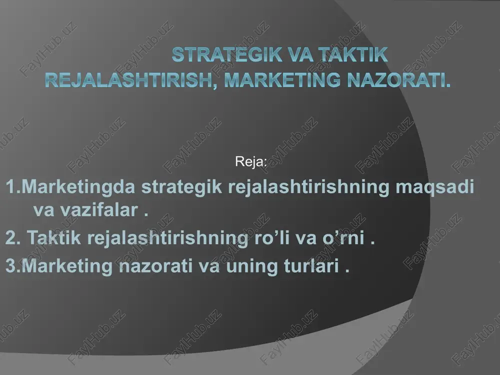 marketing strategiyasi — PDF