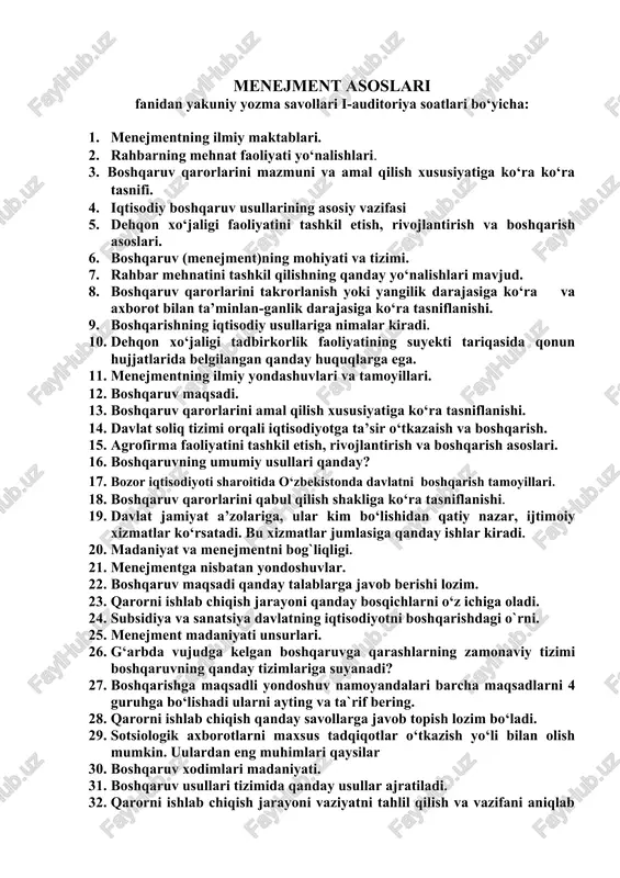 menejment asoslari — DOCX