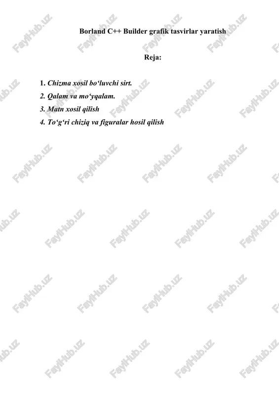 borland c++ builder grafik tasvirlar yaratish — DOC