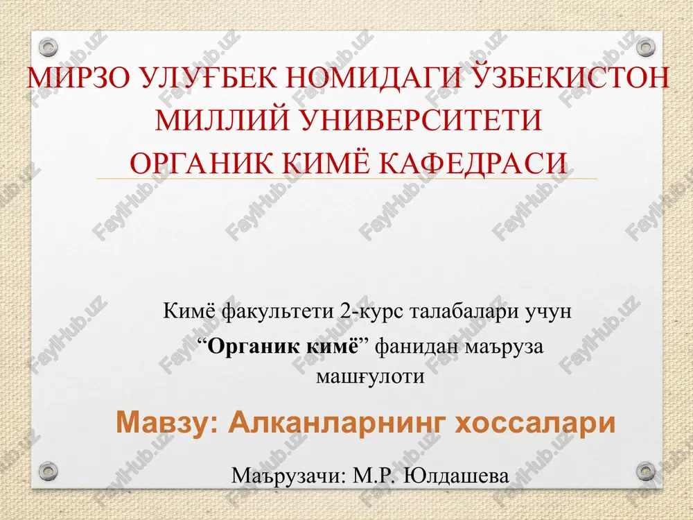 organik kimyo — PPT