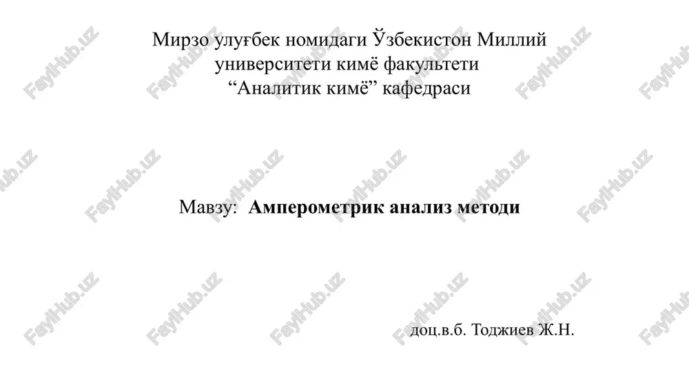 amperometrik analiz metodi — PPTX