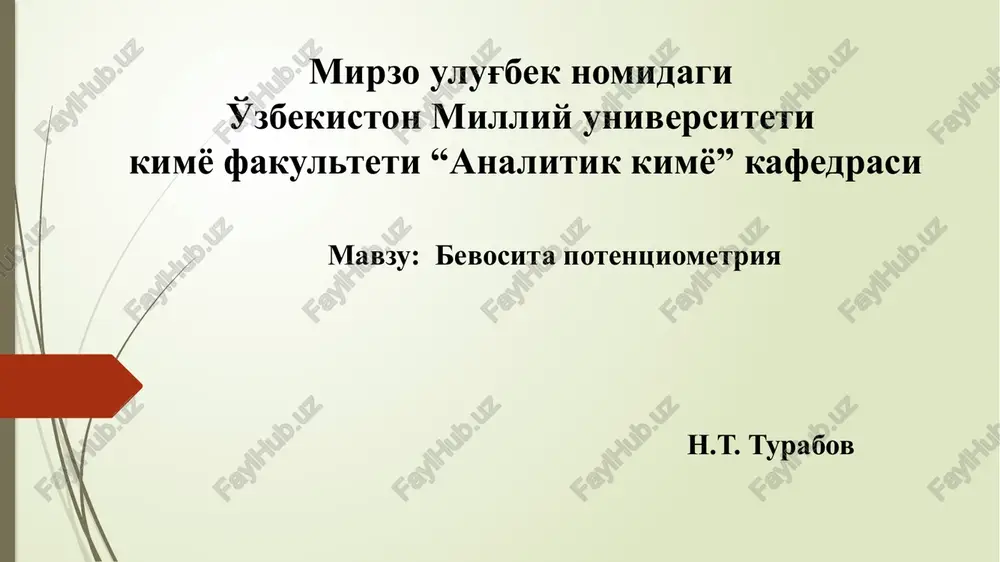 bevosita potentsiometriya — PPTX