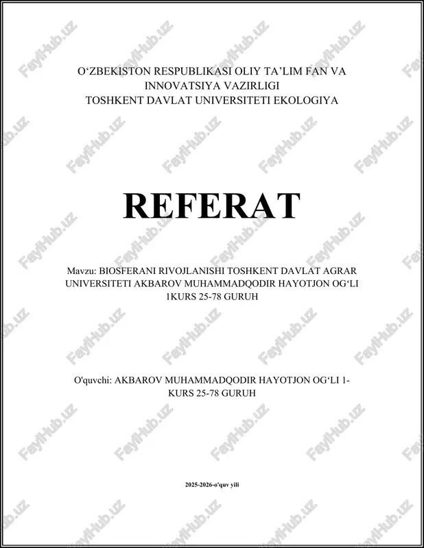 biosferani rivojlanishi — DOCX