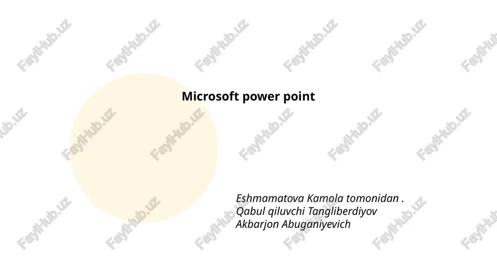 microsoft power point — PPTX