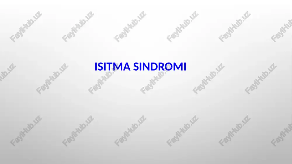 isitma sindromi — PPTX