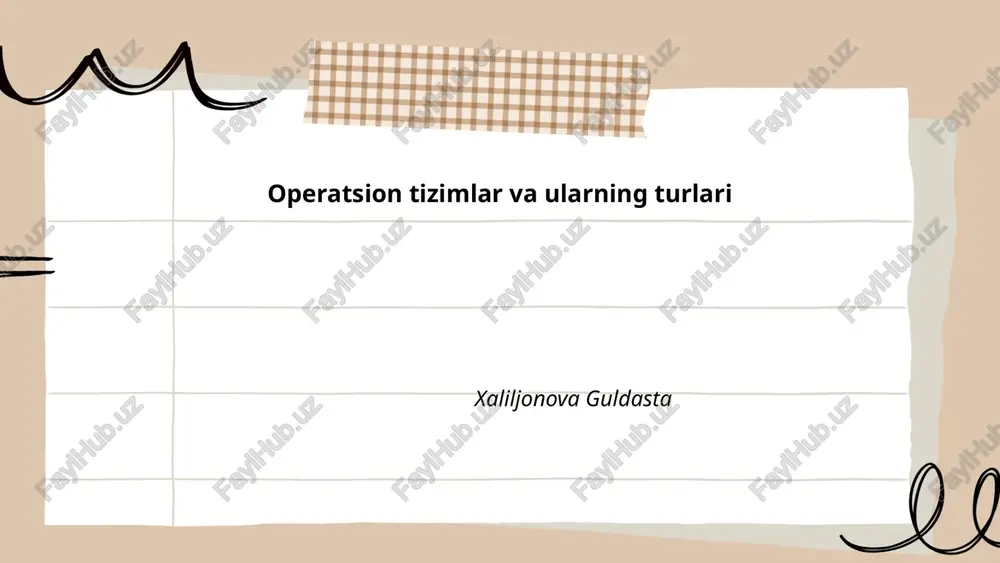 operatsion tizimlar va ularning turlari — PPTX
