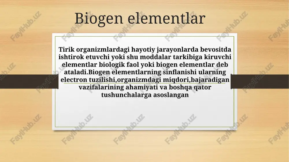 biogenelementlar — PPTX