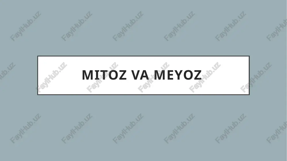 mitoz va meyoz — PPTX