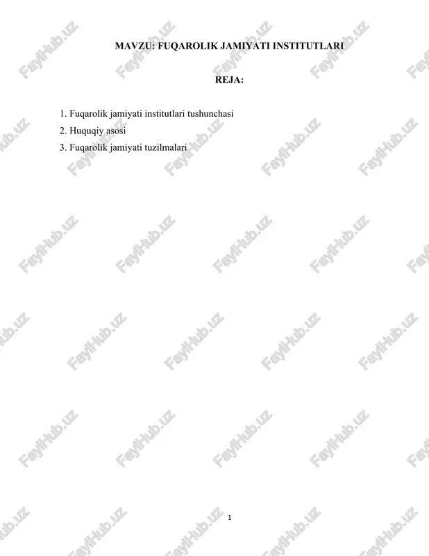 fuqarolik jamiyati institutlari — DOCX