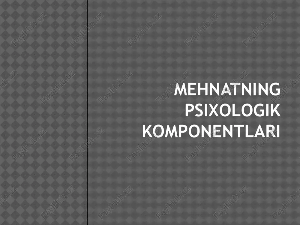 mehnat psixologiyasi — PPTX
