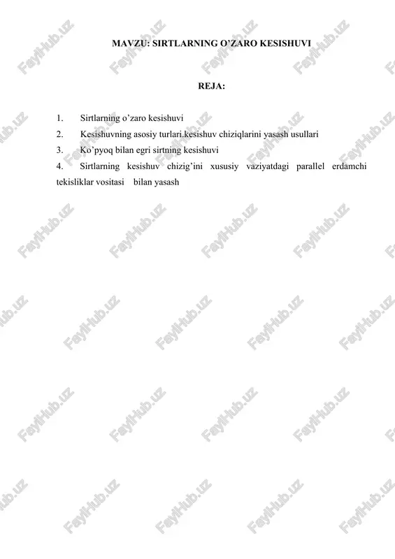 sirtlarning o’zaro kesishuvi — DOCX