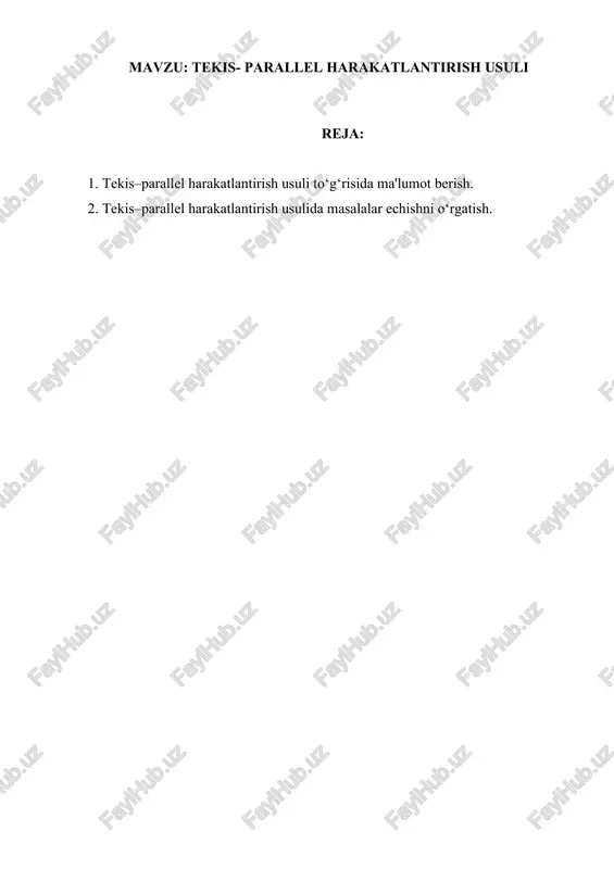 tekis-parallel harakatlantirish usuli — DOCX