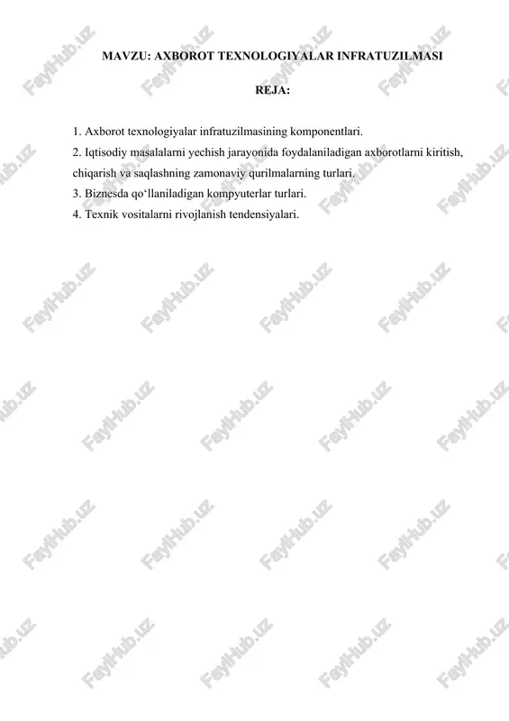 axborot texnologiyalar infratuzilmasi — DOCX