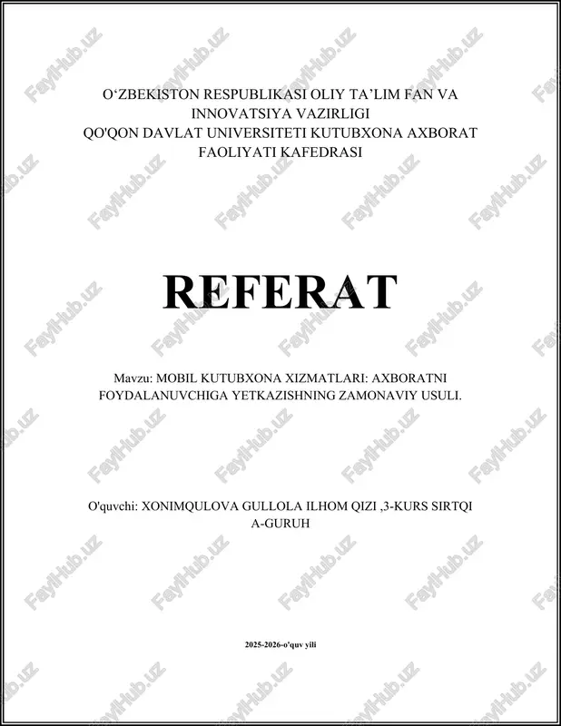 mobil kutubxona xizmatlari — DOCX