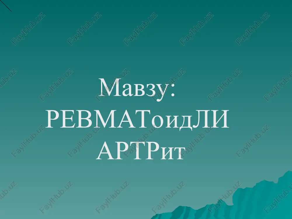 revmatoidli artrit — PPT