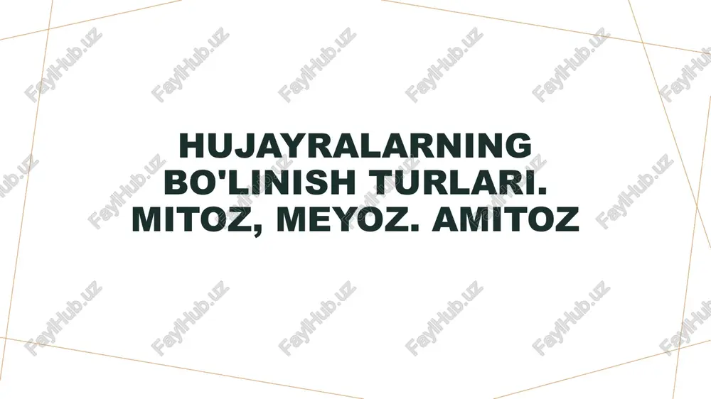 hujayralarning bo'linish turlari — PPTX