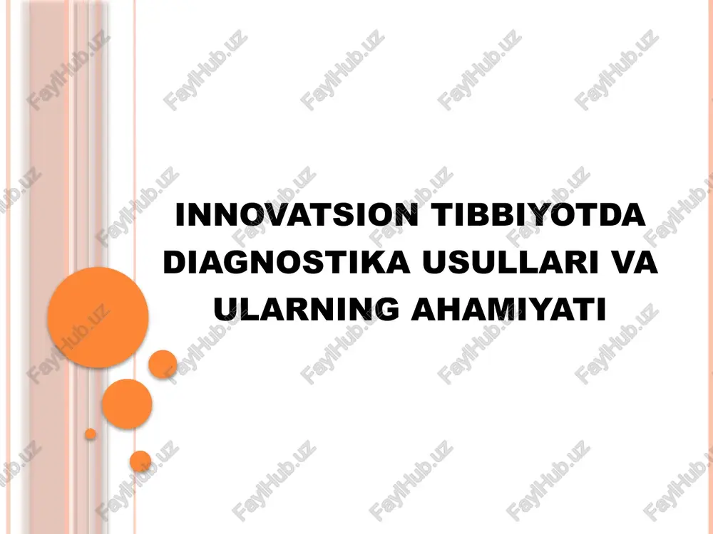 diagnostika – tibbiyot va veterinariya — PPTX