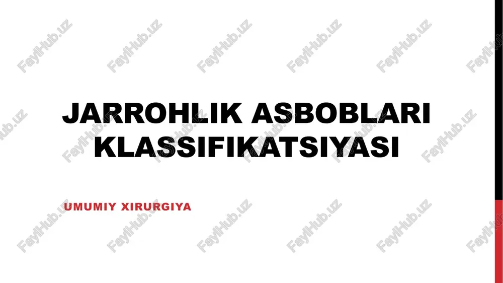 jarrohlik asboblari klassifikatsiyasi — PPTX