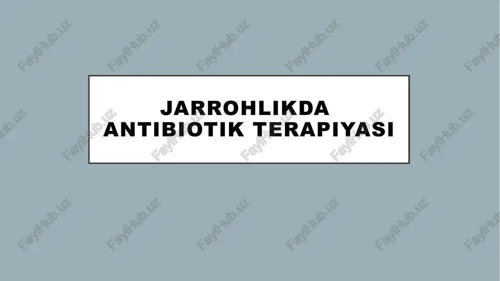 antibiotik terapiyasi — PPTX