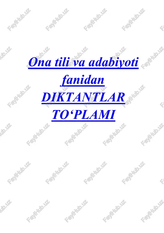 diktantlar to‘plami — DOCX