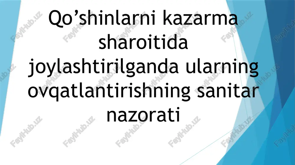 oziq-ovqat mahsulotlarini sanitariya ekspertizasi — PPTX