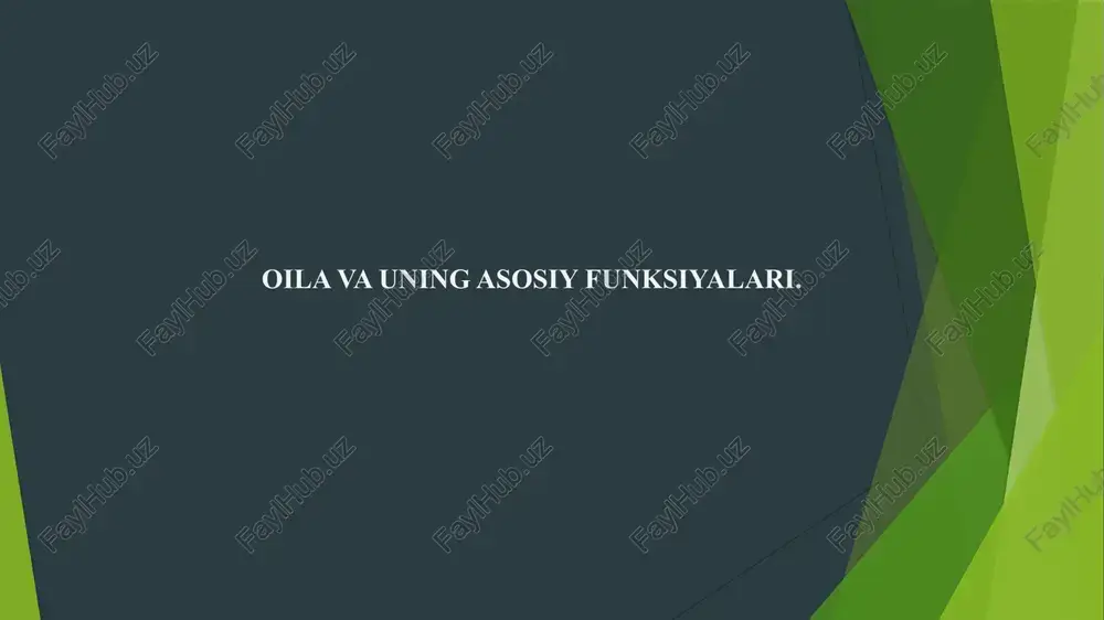 oilava uning asosiy funksiyalari — PPTX