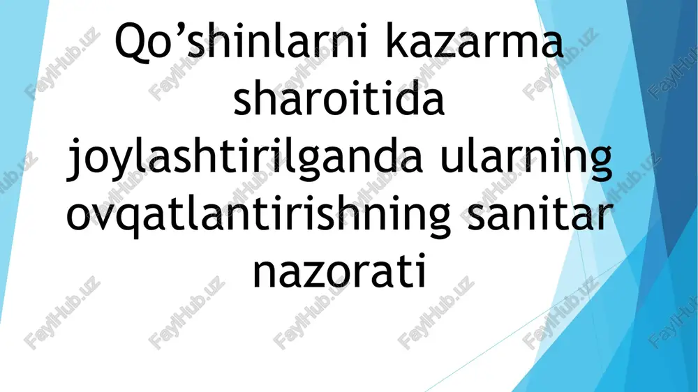 oziq-ovqat mahsulotlarini sanitariya ekspertizasi — PDF