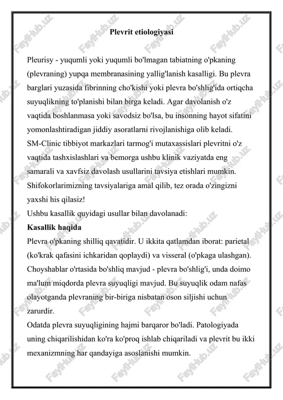 plevrit etiologiyasi — DOCX