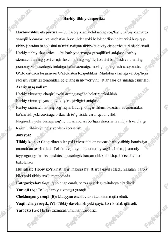 harbiy-tibbiy ekspertiza — DOCX