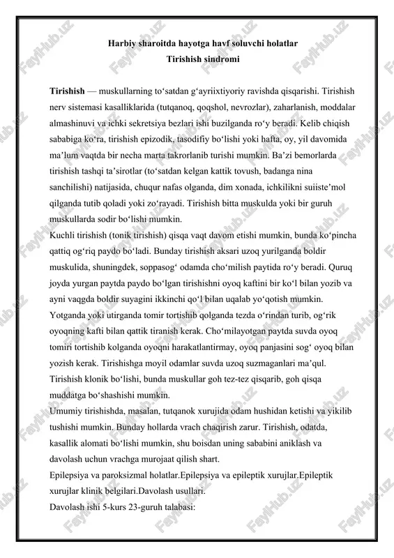 tirishish sindromi — DOCX