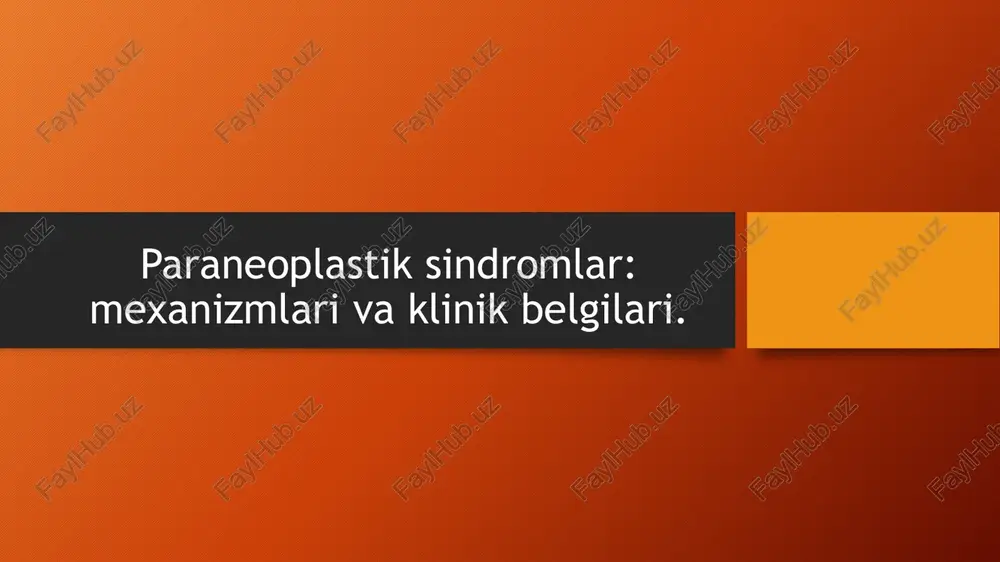 paraneoplastik sindromlar — PPTX