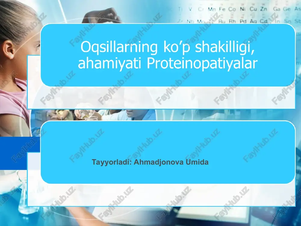 oqsillar haqida umumiy tushuncha — PPT