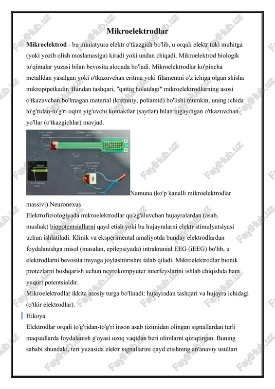 mikroelektrodlar — DOCX
