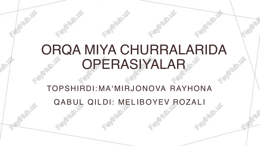 orqa miya churralari operatsiyalari — PDF